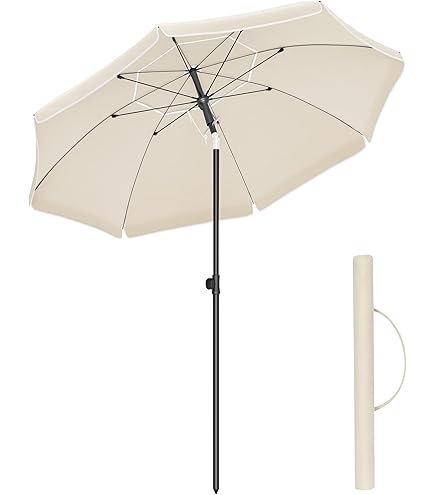 Ombrellone Da Giardino VidaXL 210x140cm - Nero, Inclinabile, Poliestere UV Resistente, Acciaio