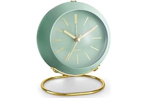 Lesipee Retro Wecker Analog ohne Ticken, mit Nachtlicht, Geräuschlos, batteriebetrieben, einfache Bedienung und lauter Alarm, Mama Geschenke für Muttertagsgeschenk