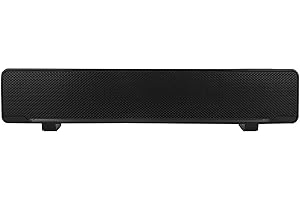 PUSOKEI Soundbar, Lettore Musicale soundbar Stereo 3D cablato USB, Cassa Surround per Bassi Profondi, con Spina da 3,5 mm, per PC, cellulari, TV(Nero)