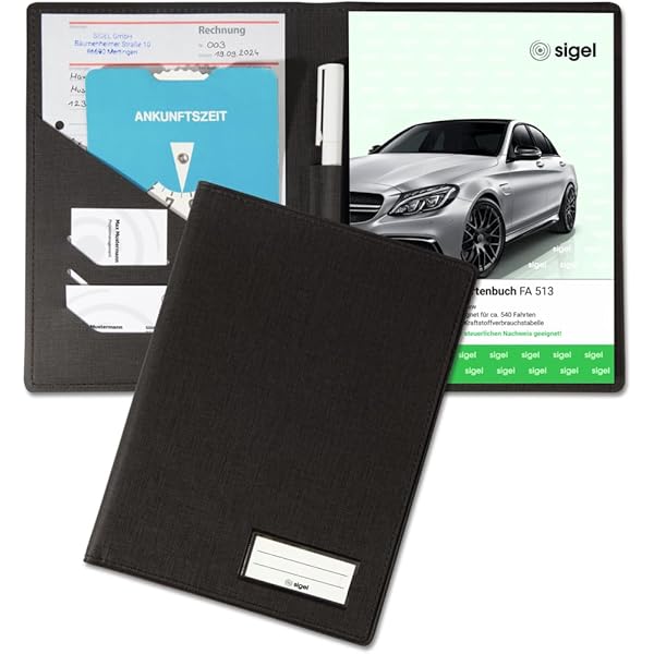 Pochette Carte Grise Voiture Pochette Documents Voiture Effektivo - Simili Cuir Noir 30x20cm Avec Emplacement Carte Grise Range Carte Grise