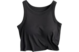 riou Canotta con Reggiseno Incorporato Donna e Ragazza Senza Maniche Canottiera Imbottita Canotte Donna con Spalline Sottili Senza Maniche Tank Shirt Basic Casual Cami Estiva per Sportiva Casa