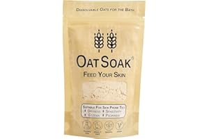 BARE BOUTIQUE OatSoak Bath Additive 500g. Skin Relief, Soothing Bath Powder for Itchy Skin, Psoriasis, Eczema, Chicken pox, Irritation and Sunburn. Free from Fragrance, Dyes, Non Scented 100% Natural Made in Wales