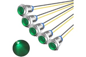 Gebildet 5pcs 10mm 230V AC LED Metal Indicator Light Waterproof Signal Lamp (Green)