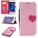 Produktbild Lonchee Samsung Galaxy S7 edge Wallet Tasche Brieftasche Schutzhülle,Liebesschnalle Farbabstimmung Design Hochwertige PU Leder Folio Tasche Case Hülle im Bookstyle mit Standfunktion Kredit Kartenfächer Abnehmbare Handschlaufe(Rosa)