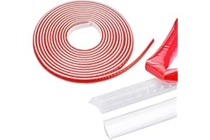 LAISHUNHE 5m lang 9x12mm TPE Weiße Zierleiste Selbstklebend Flexible Deckenleisten Flexible Zierleiste Wandleiste Fliesenkantenleiste Paneelleiste Abschlussleiste für Wandkanten Boden Wandbordüre