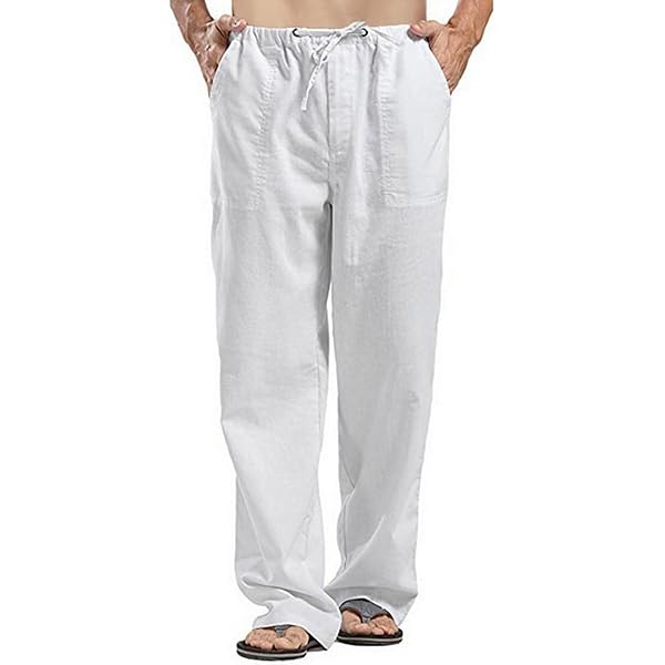 Pantalon Lin Homme Été Remxi - Léger Respirant Avec Taille Élastique