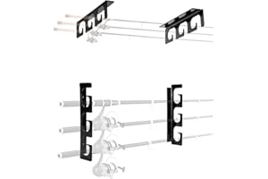 QWORK® Lot de 2 supports de canne à pêche, Pouvant contenir 6 cannes, Montage au plafond ou au mur, Support d'organisation pour cannes à pêche, bâtons de ski, bâtons de randonnée, bâtons de hockey