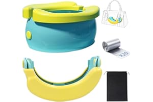 RIVERMUM® vasino portatile per bambini da viaggio, Vasino Banana, Vasino Portatile, Vasino da viaggio per bambini, Vasino bambini portatile, con 20 sacchetti e un calendario delle ricompense (VERDE)