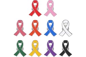 COACOM Lot de 10 broches colorées, insignes de bienfaisance, broches avec logo du groupe, insignes de sensibilisation à la santé, décorations personnalisées, Métal