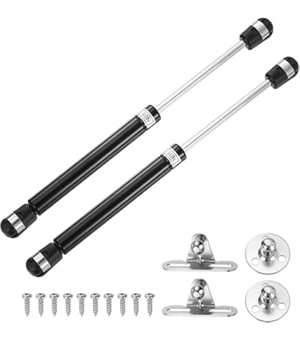 Sourcing Map 10 Inch 50N/10lb Gas Shock Strut Lift Support, Gas Spring For RV, Bed Floor, Hatch Door, TV Cabinet, Box Lid (Black, Set Of 2