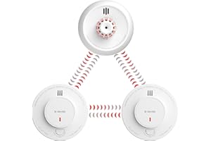 X-Sense Wireless Interlinked Smoke Alarms and Heat Alarm Scotland Bundle, 1 Heat Alarm & 2 Smoke Alarms, Sealed 10-Year Lithium Battery, EN 14604 Standard and BS 5446 Compliant, Link+ Series, HS21