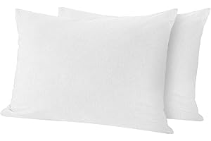 TOCOMOA Federe Cuscino Letto Cotone, Federa Cuscino 50x80 cm con Cerniera(Set di 2), Federe Cuscini Letto Matrimoniale Cotone Traspirante - 100% Cotone Lavato, Bianco