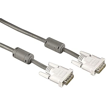InLine DVI-D Kabel 3m - Digital Dual Link, Weiß/gold
