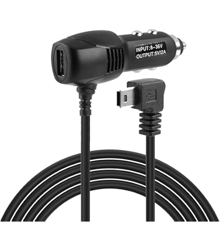 Dash Cam Power Lead Cable Mini USB Car Charger 12V To 5V Adapter With 2 USB Ports, 3.5M Long Wire, 3.5A DC Power Supply With Straight Mini USB Connector For Dash Cams - View #10