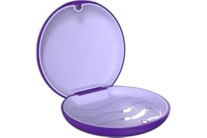 ARGOMAX Skrzynka na aparaty ortodontyczne, puszka na protezy, pudełko na protezy, pudełko na protezy, z narzędziem do usuwania protez Aligner, do przechowywania protez (fioletowa)