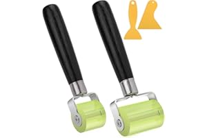 Zhenghebuy Rulli a Pressione Manuale,2 Pezzi Rullo in Silicone Resistente al Calore con 2 Spatole di Pellicola,30mm & 50mm Rullo a Mano per la Bordatura e la Saldatura di Teloni in PVC