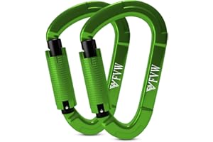 RIGINADO Karabiner Klettern Kletterausrüstung,3 Stück UIAA-Zertifiziert 25KN Auto Locking Kletterkarabiner Clips für Hängematten, Schaukel, Locking Hundele