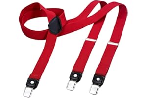 DonDon Hosenträger für Herren schmal 2,5 cm mit 3 extra starken Hosenträger Clips in Y-Form – elastisch und längenverstellbar