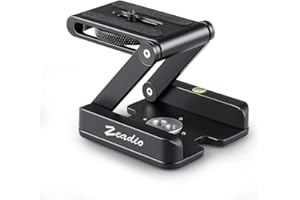 Zeadio Placa de liberación rápida de Metal Plegable, con Tornillo de 1/4 "para trípode, monopie, riel Deslizante, estabilizador, réflex Digital, videocámaras SLR, etc.