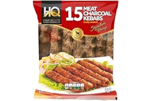 VEENAS HQ 15 | Meat Charcoal Kebab | Ready to Eat | Ready to Cooked | Frozen | Perfect for Every Day Meal | Halal Fresh | 1KG