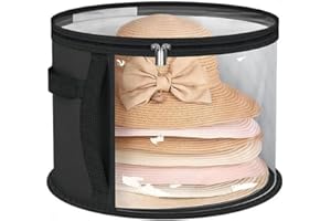 BODESHIS Hat Boxes with Lids, 42x26cm Large Capacity Hat Storage Organizer for Travel, Wardrobe, and Church Events, Durable Fabric Ideal for Fashion Enthusiasts and Travelers