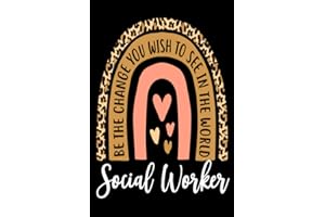 Social Worker: Best gift for social worker - 6x9 inch Ruled Notebook, Journal, Daily Diary, Organizer, Planner - Social Worker Leopard Rainbow Funny Work Love