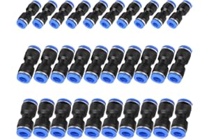 Raccord Pneumatique,BETOY 30 pièces Raccords Rapides de Tube Fixations Pneumatique Connecteur Droit Pneumatique Plastique Pneumatique Raccord Connecteur Push-in pour 6mm 8mm 10mm Tube