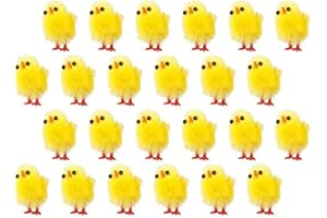 Ari & Deb 24 x Fluffy Chenille Yellow Easter Chicks for Craft Easter Decorations Easter Bonnet Activities. Great for adding to Cake Ornaments, Models, Displays or Easter Egg Hunt Chicks Activities.