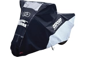 ALPINA Oxford Motorcycle Rainex Rain & Dust Cover Black Grey M. Outdoor Motorbike Cover