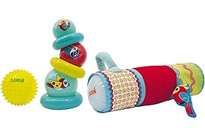 Ludi - Juego de Juguetes Especiales para Desarrollo sensorial | Pirámide + Bola de Picot + Rodillo Inflable | A Partir de 6 Meses