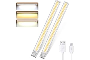 DFGOTOP Motion Sensor Lights Indoor Rechargeable, Kitchen Lights Under Cabinet Led Night Light USB for Wardrobe Kitchen Stairs [Energy Class A+++] (160LED-2PCS)