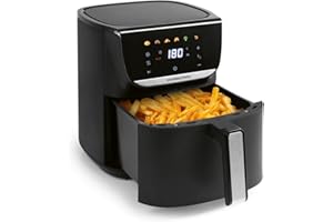 ‎GOURMETMAXX GOURMETmaxx AirGenius Heißluftfritteuse - 5,5 L Airfryer | Fritteuse mit 7 Programmen | Minibackofen - Fettarmes & Leckeres für 3–5 Personen | Heißluftfritteuse mit Farbdisplay, LED-Touchscreen