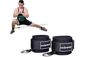 KYLIN SPORT 2 Pcs Sangle de Chevilles Sangle de Poignet Cheville Adapté à Câble Machine Musculation de Jambes Fesse avec Sac Portable en Filet