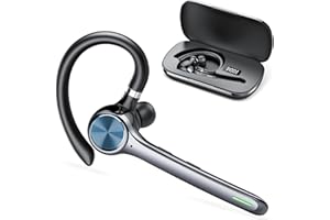 Hoxe Auriculares Manos Libres V5.3,100H Hablar Manos Libres, HD CVC8.0 Auricular Bluetooth Inalámbrico con Doble ENC cancelación de Ruido Mic Mute, monoaural Auricular para Conducir/Negocios/Oficina