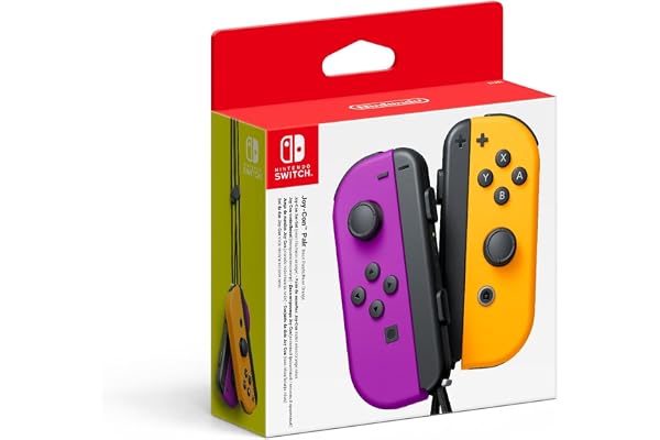 Nintendo Paire de Manettes Joy-Con Gauche Violet Néon/Droite Orange Néon [video game]