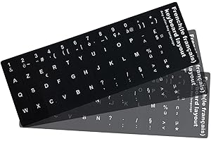 GHEART Autocollants Clavier, Autocollant Clavier en Français, Autocollants de Remplacement de Lettres de Clavier Français, pour avec n'importe Quel Clavier Standard, Ordinateur Portable, 6Pcs