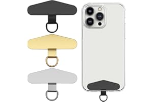 AYWFEY Lot de 3 Universel Le Triangle Métal Languette D'attache de Téléphone, Patch D'attache de Téléphone - Pour la Plupart Des Téléphones Portables, 4 * 1.5cm (Noir, Argenté, Doré)