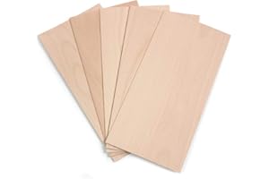 wodewa Juego de chapa de madera Haya 4mm de espesor 30 x 14cm | 5 unidades Tableros de madera real para artesanía Modelo manualidades marquetería Restauración