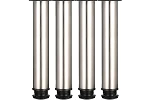 Drenky 4 justerbara fötter 250 mm i höjd tjocka skåpfötter, bordsfötter, möbelfötter, borstat rostfritt stål justerbar höjd 0