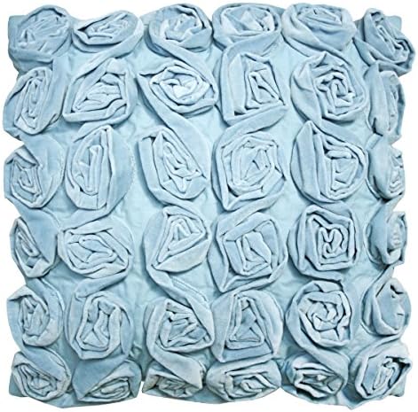 Ragged Rose Rufus Ruffle Velvet Scatter Cushion,Duck Egg Blue