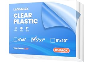 Langaelex 12er Profi Set 13x18cm Plexiglas Platten, 1mm ultra klares transparentes Plexiglasscheibe für das Ersatzglas von Fotorahmen, Projektausstellung, Malerei (5x7 Zoll)