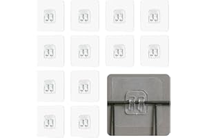 MTBRICEY 12 Pièces Crochets Adhésifs de Rechange pour Panier de Douche,Crochets de suspension pour Étagère d'angle,Accessoires de Cuisine et Douche,Crochets Adhésifs Solides pour Salle de Bain,Sans Perçage