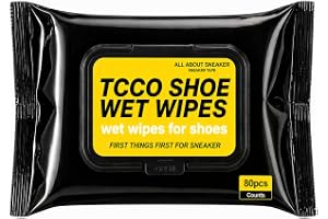 TCCO ENTERPRISE Natural Sneaker & Shoe Cleaner Wipes - 1 Packs of 80 - Portable Sneakers Cleaner Shoe Wipes Quickly Remove Dirt & Stains - These Disposable Shoe Cleaning Wipes Can Be Used On Most