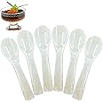Caviar Spoons Set White Mother of Pearl Caviar Spoon with Round Handle for Caviar, Egg, Coffee Serving, Ice Cream, Restaurant Serving Set (6 Pieces,3.54 Inches)