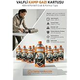 Transformacion Valfli Kamp Gazı Kartuşu 400 ml, Portatif Ocak ve P&uuml;rm&uuml;z T&uuml;p&uuml; ile Uyumlu, 9 Adet