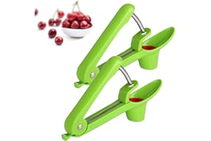 Eidoct Lot de 2 dénoyauteurs de cerises, dénoyauteur de cerises, dénoyauteur de cerises multifonction, outil dénoyauteur de cerises pour confiture de cerises (vert)