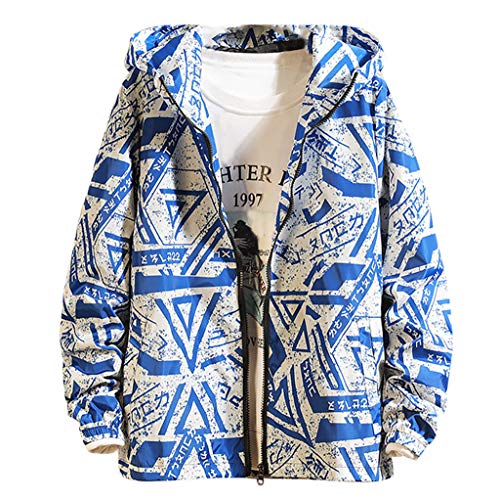 Preisvergleich Produktbild Herren Kapuzenjacke Wasserdicht Regenjacke Zipper College Jacke Oldschool Hip Hop Sweatjacke Hippie Ubergangsjacke Frühling Herbst Softshell Jacket Windbreaker Sportjacke Outdoorjacke Windjacke