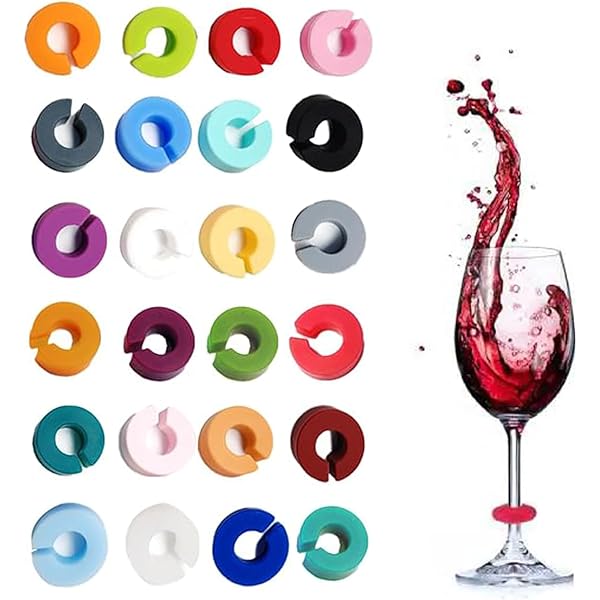Marcatori Per Bicchieri In Silicone - 24 Pezzi Colorati Per Feste E Eventi - Foto 12