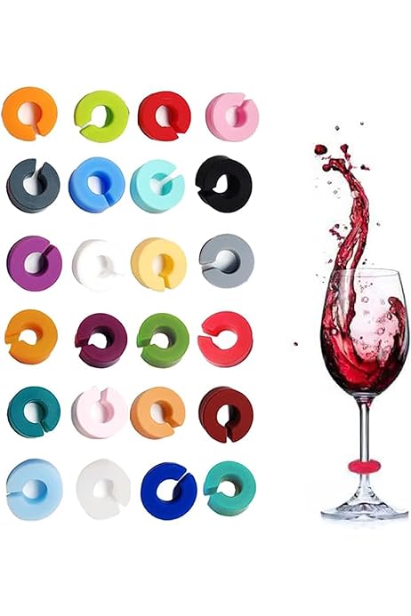 Segna Bicchieri In Silicone 54 Pezzi - Marcatori Per Calici, Colorati E Riutilizzabili - Foto 6