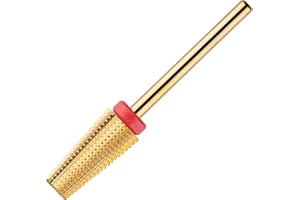 BNG 5 En 1 Foret à Ongles En Carbure Enlever L'Acrylique Et Le Gel Dur Professionnel 3/32" Perceuse à Ongles éLectrique MèChes En Acier Au TungstèNe Manucure PéDicure Outil De Salon, Or&Bien